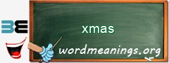 WordMeaning blackboard for xmas